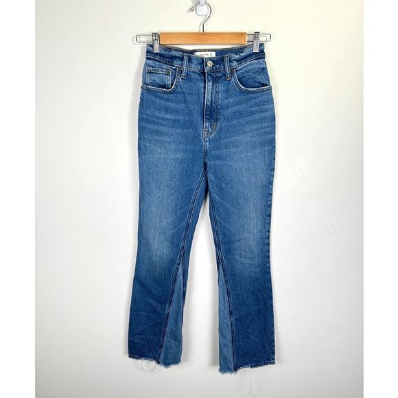 Abercrombie & Fitch The Kick Flare Ultra High Rise Jeans Size 25 0L Two Tone - Picture 4 of 11